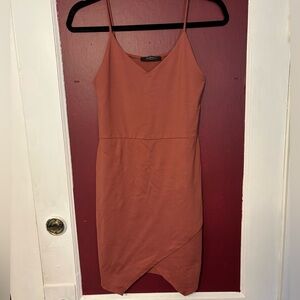 Solemio Rust Bodycon Mini Dress